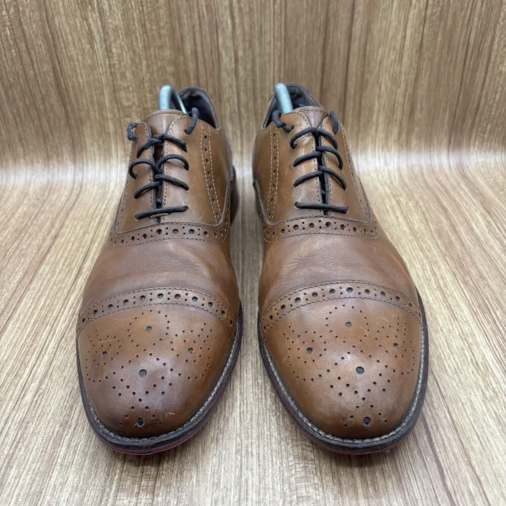 Johnston‎ and Murphy Shoes Mens Size 11 M Tan Conard Cap Toe  Italian Calfskin